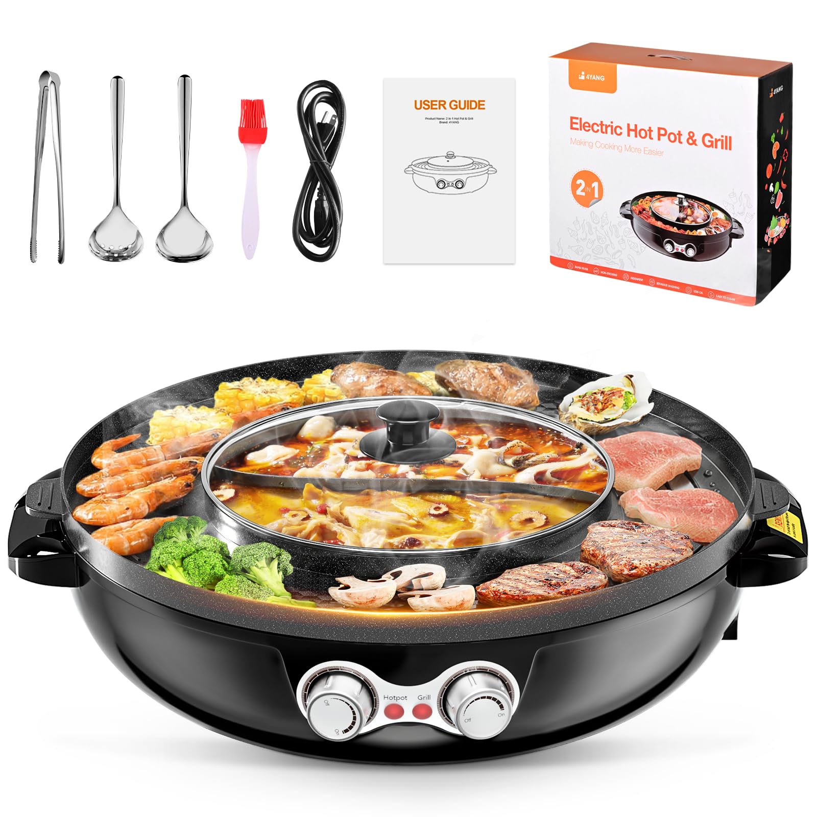 2-in-1 Electric Grill & Hot Pot